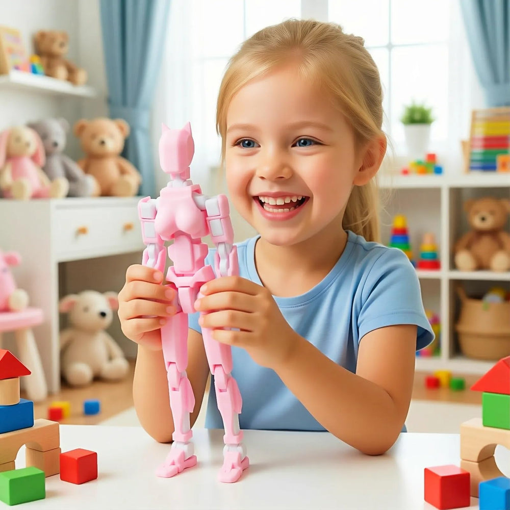 Teoboeys T13 3D action figure pink/white colorway brightens any shelf.