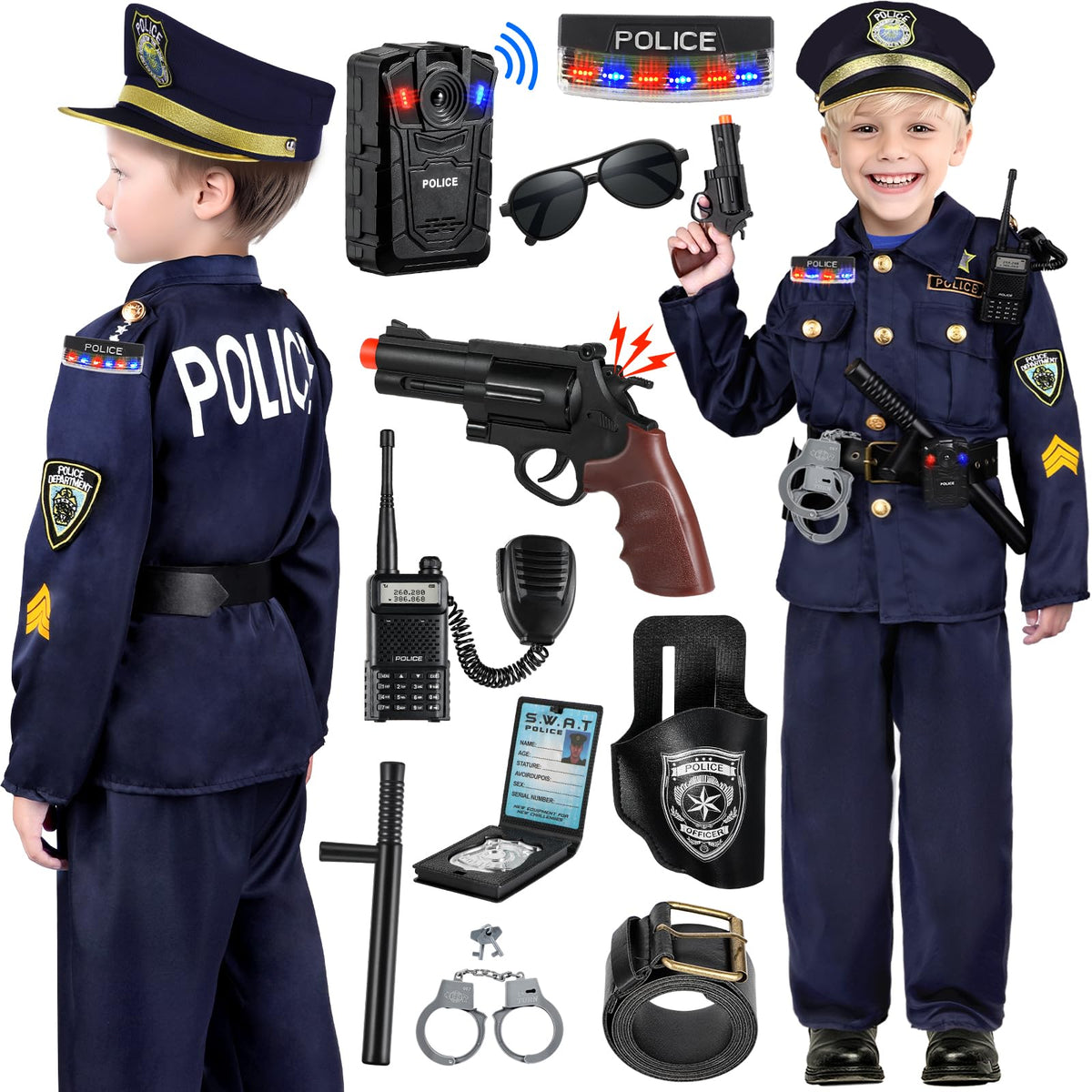 Tepsmigo police hat for kids enhances authentic dress-up and imagination.