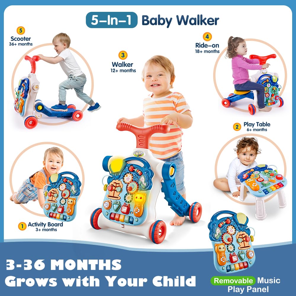 Terramus 5-in-1 walker in scooter mode encourages leg movement and balance.
