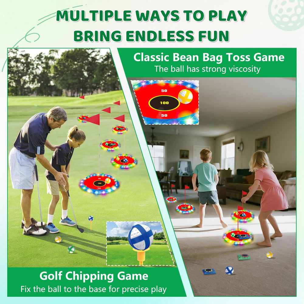TERRAMUS Light Up Golf Play Set includes 2 clubs for quick entry and practice.