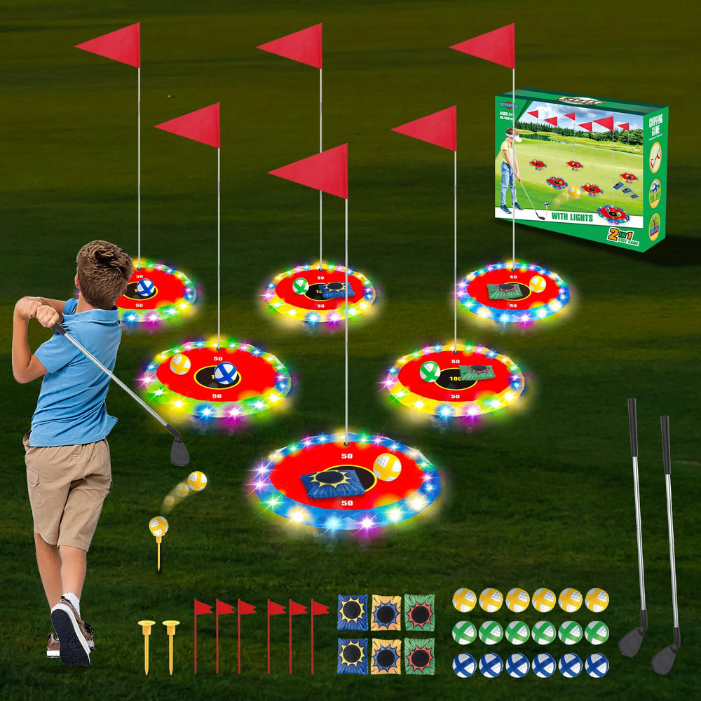 TERRAMUS Glow targets aid practice and friendly competition for kids and adults.