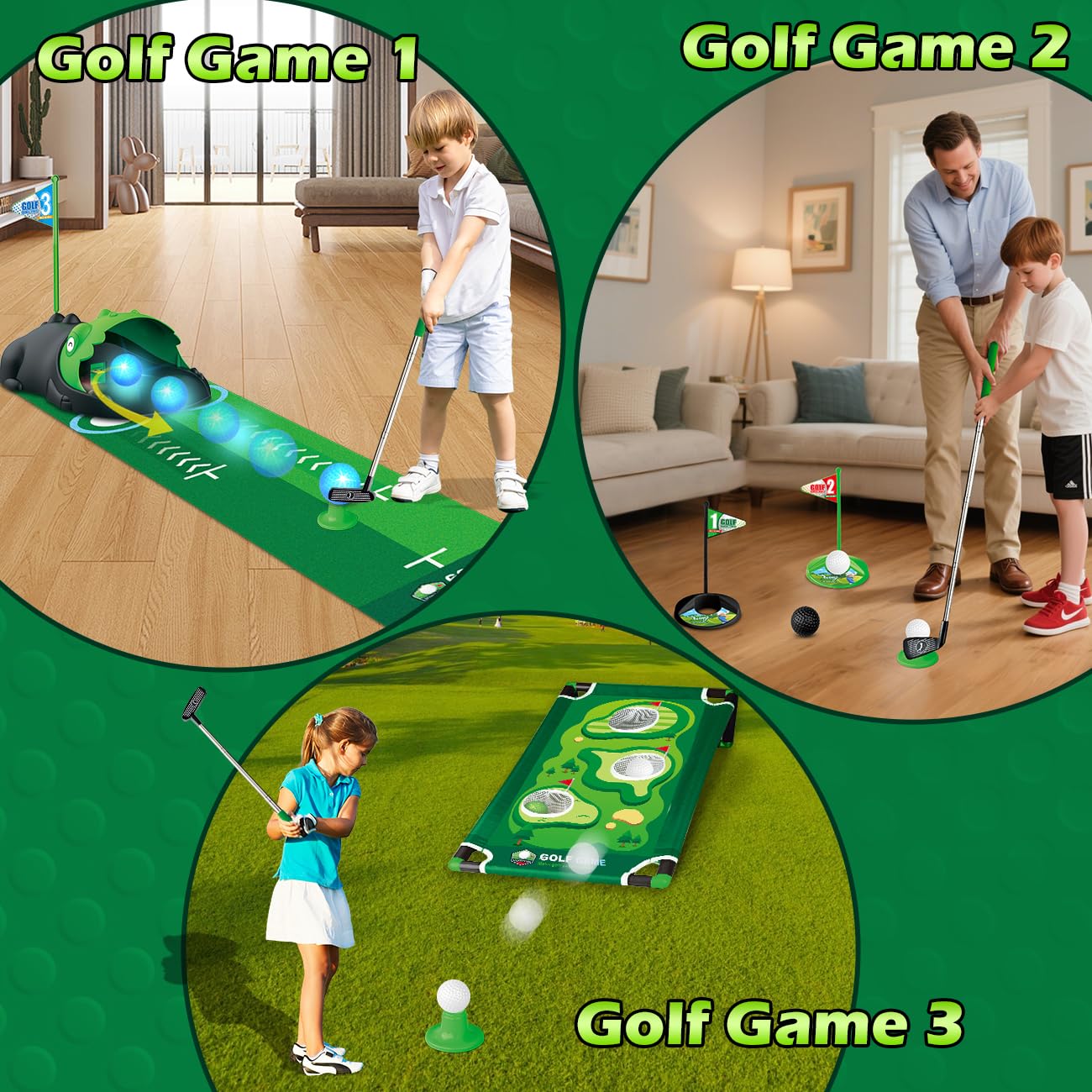 TERRAMUS adjustable toddler golf clubs grow with your child, boosting swing confidence.