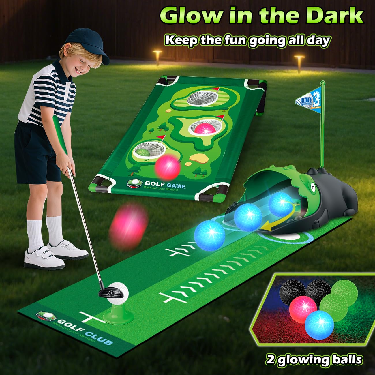 TERRAMUS LED glow balls illuminate nighttime games for easy pickup.
