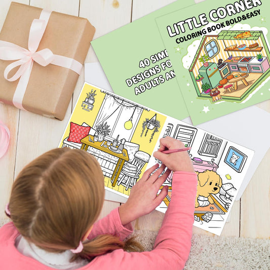 Tesitehi Little Corner interior pages with bold, easy-to-color designs
