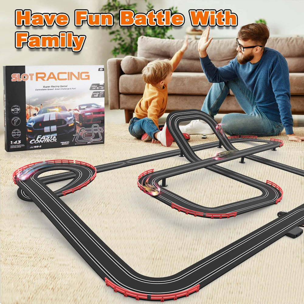 Teslala straight track rails provide stable, fast straightaways for precise laps.