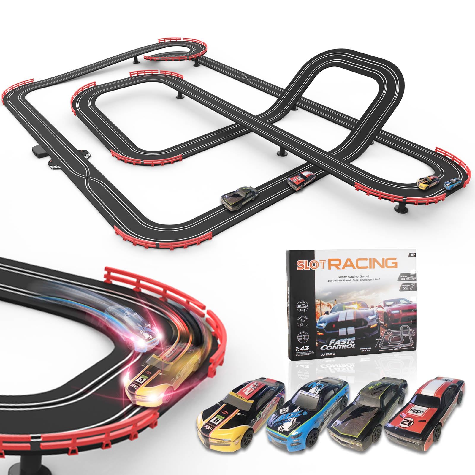 Teslala two-hand controllers let kids race together with ease.