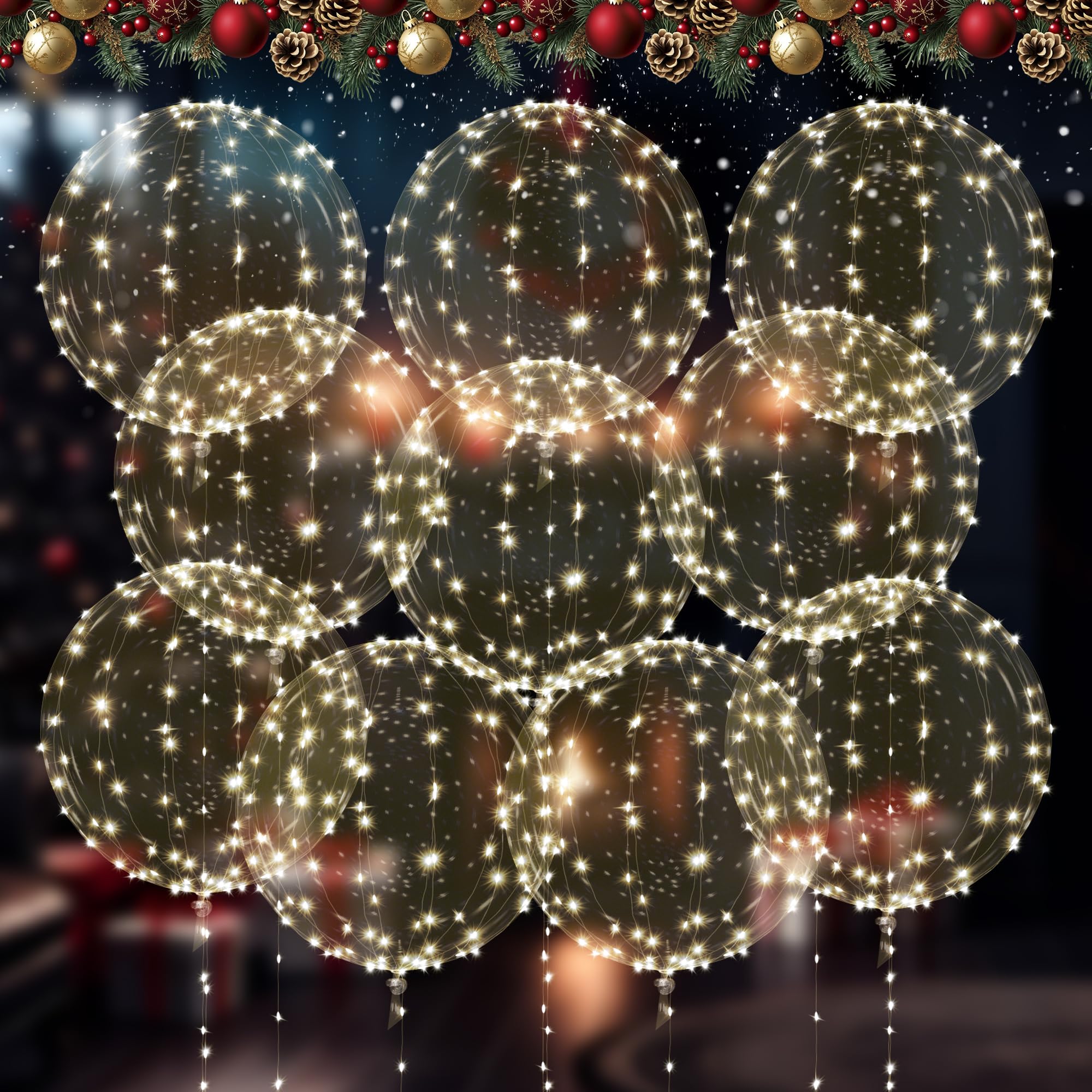 Tesorrio LED light up balloons glow, 20-inch centerpiece glow for Valentine celebrations