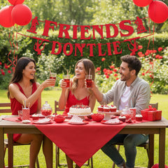 Tetcuican red banner backdrop for dessert tables and haunted house scenes.