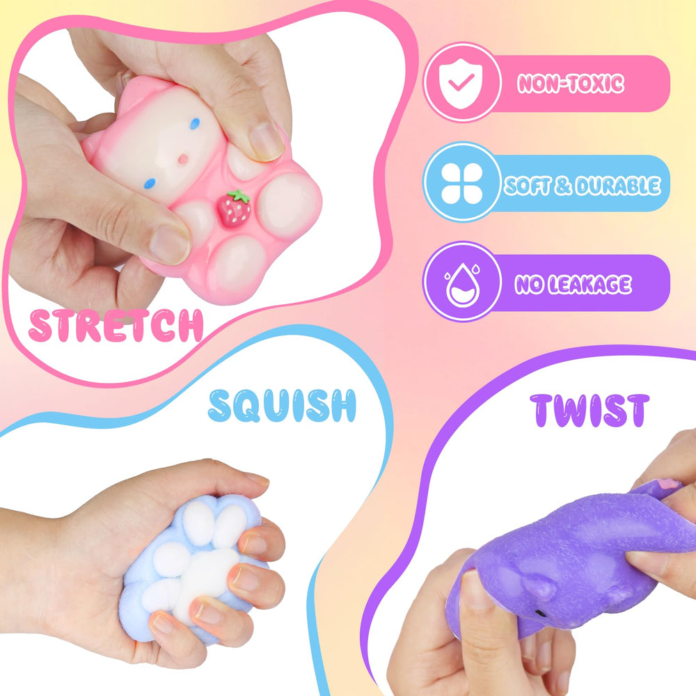 TETEMUN multicolor cat paws squishies provide soothing squeezes.