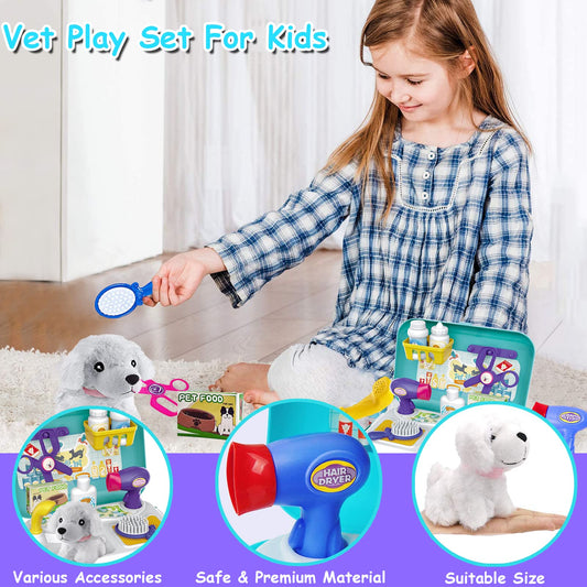TEUVO Pet Care Play Set pet case keeps accessories organized for pretend play