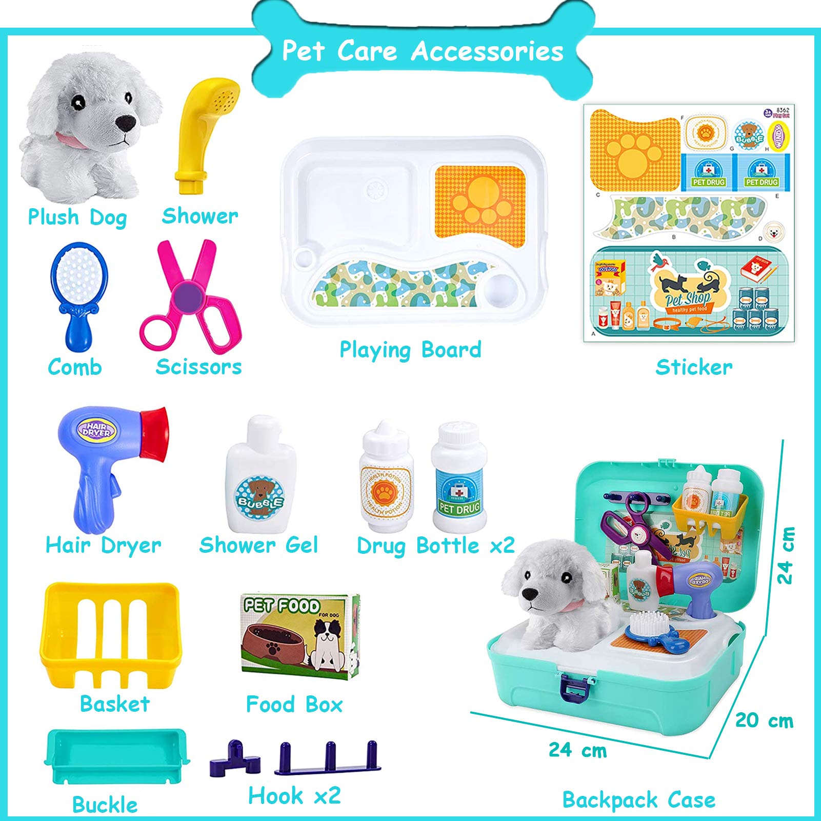 TEUVO Pet Care Set vet tools encourage caring, imaginative roles