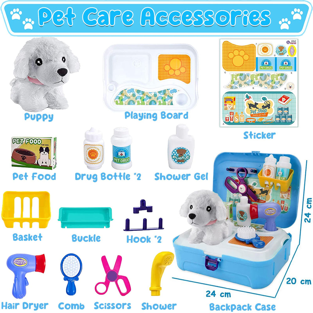 TEUVO Pet Care Playset medicine bottle supports pretend health checks during playtime.