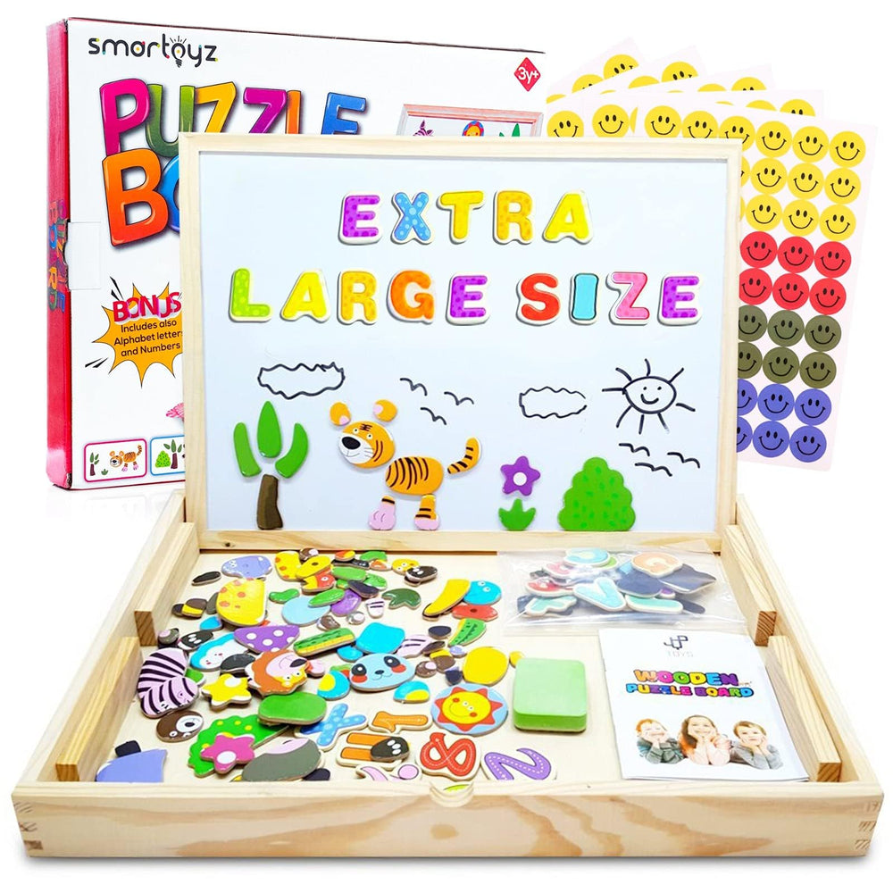 Tevelo XL wooden education toy magnetic kit on easel tabletop for hands-on learning