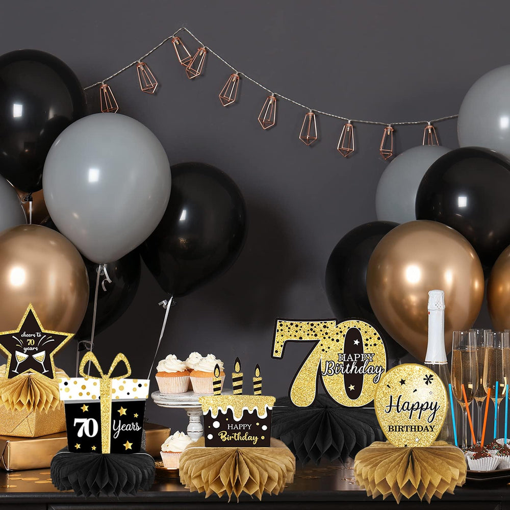 Tevxj 70th birthday centerpieces durable laminated card stock.