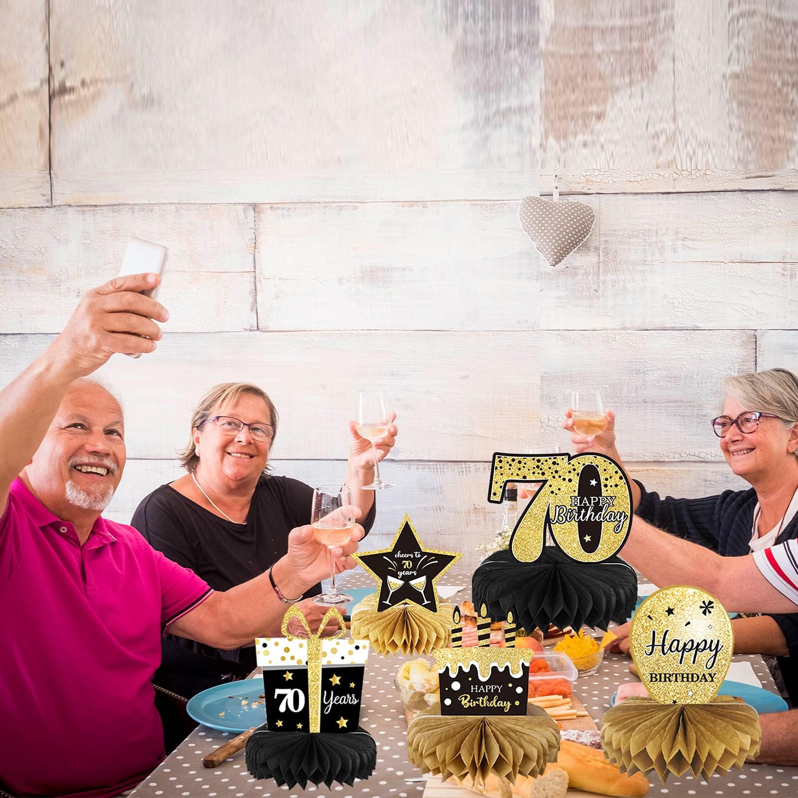 Tevxj 70th birthday decor set 9 pieces for easy setup.