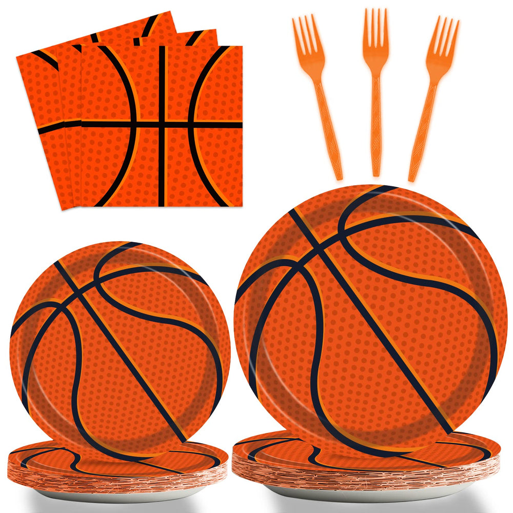 Tevxj basketball dinner plates with vivid party-ready design for easy setup