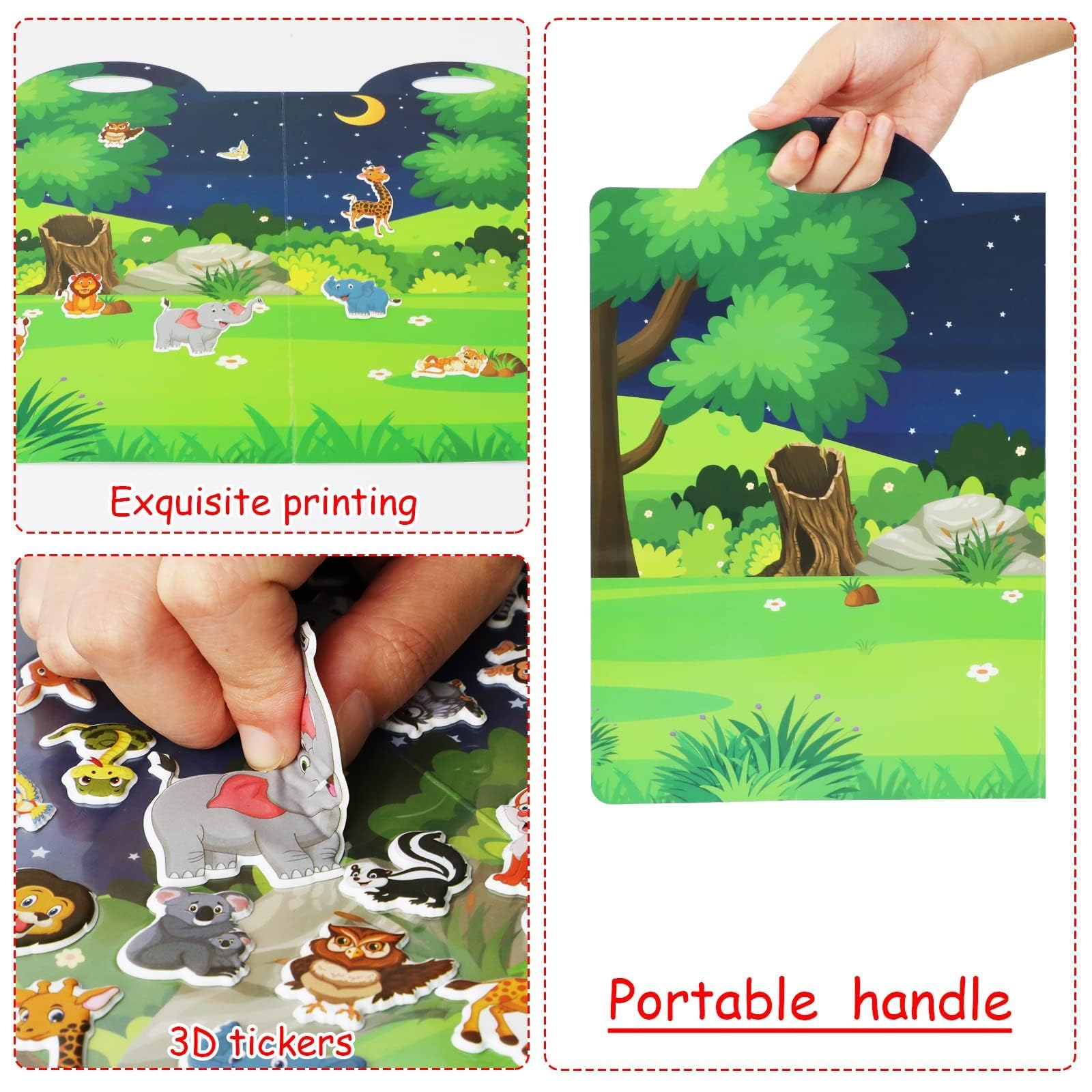 Tevxj child friendly safari clings support creative learning and decorating.