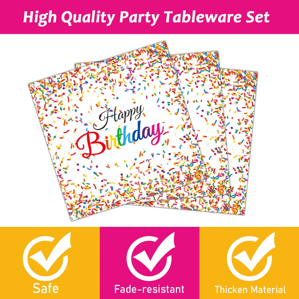 Tevxj confetti-sprinkles-napkins-6-5in offer convenient disposables for quick cleanup.