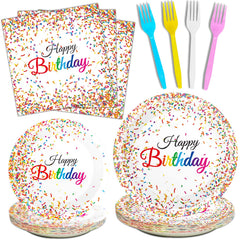 Tevxj confetti-sprinkles-plates-9in brighten birthday tables with festive color.