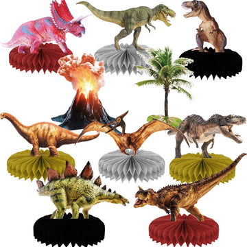 Tevxj dinosaur centerpiece, T-Rex design adds bright birthday table decor.