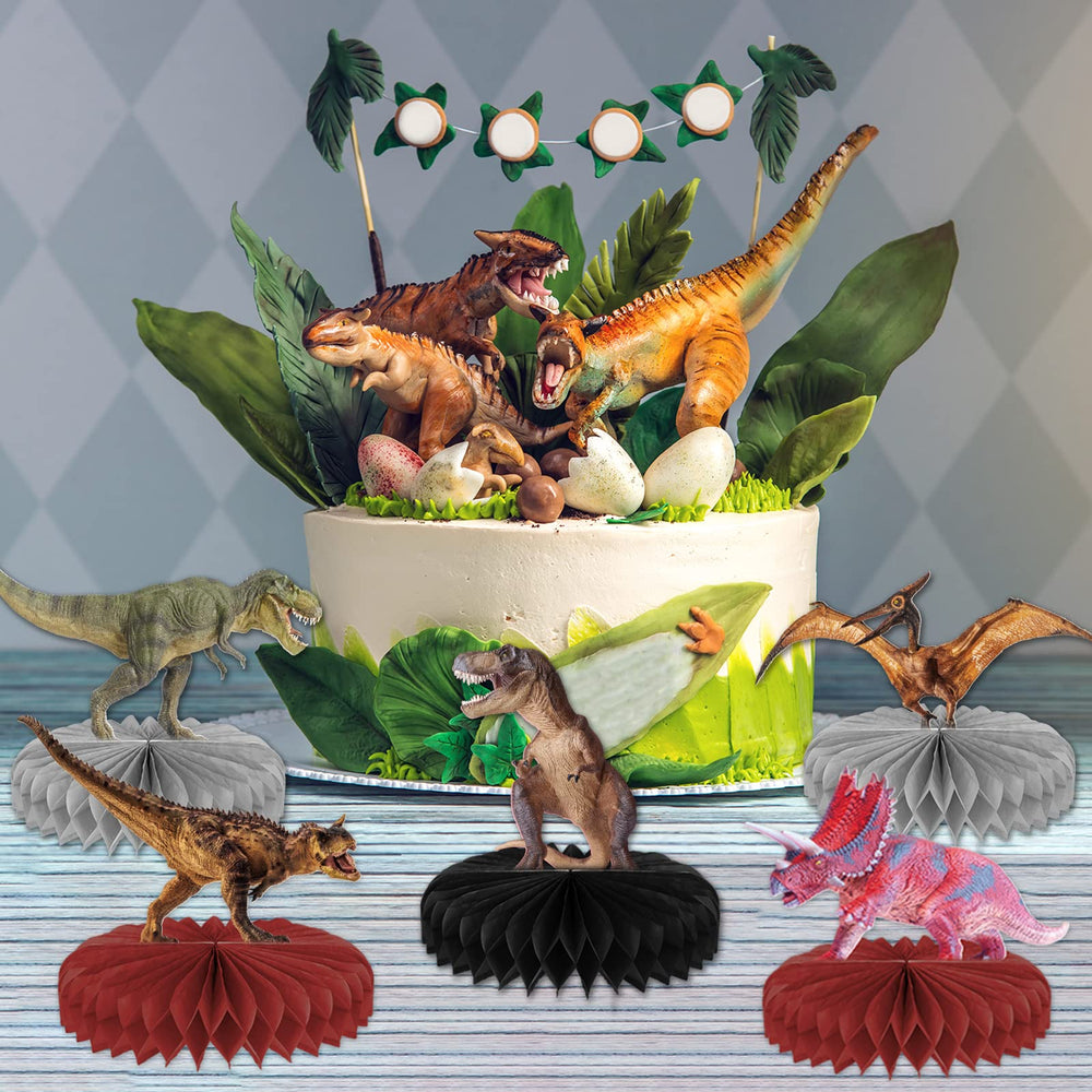 Tevxj dinosaur centerpiece triceratops, bold party accent for guests.
