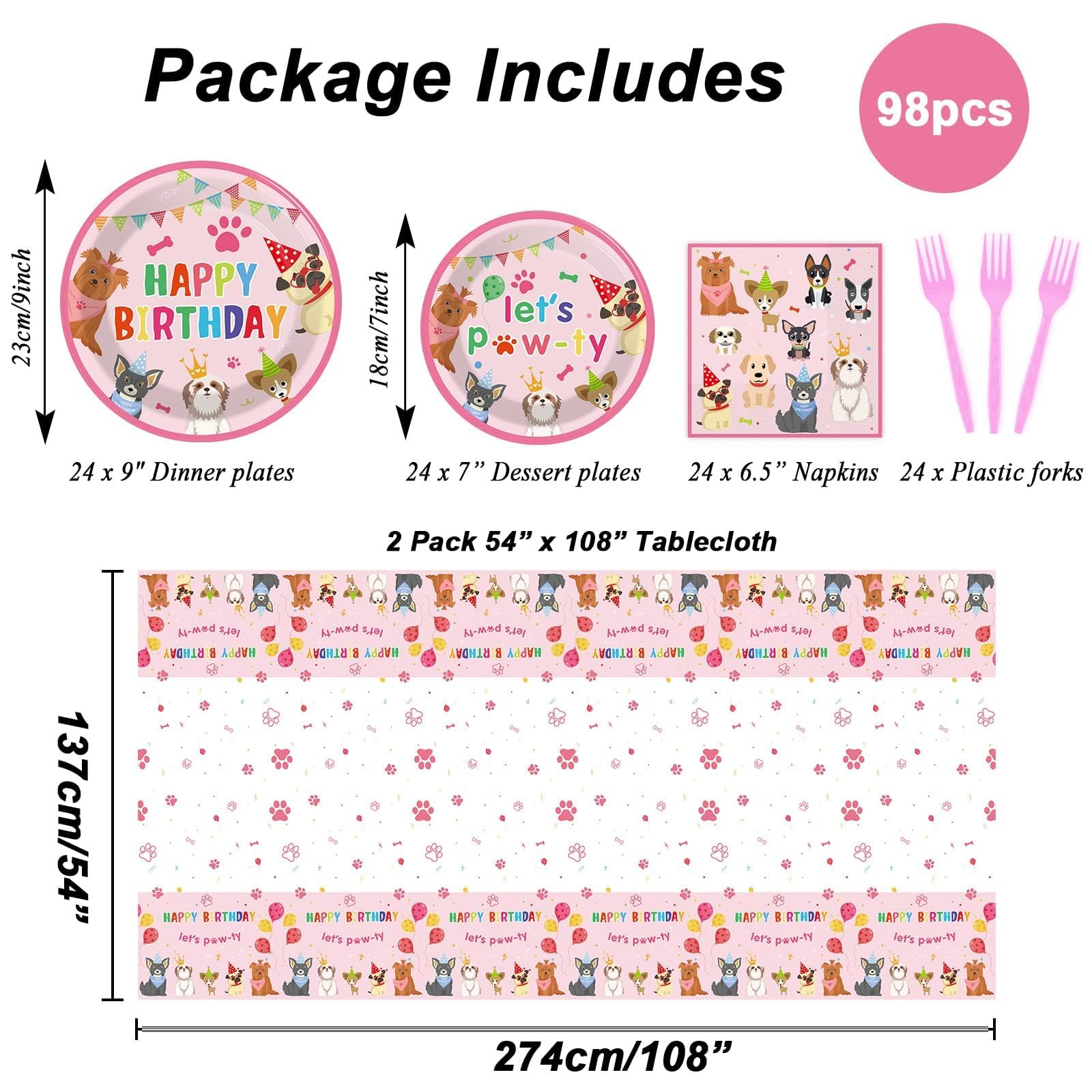 Tevxj dog theme plates 9-inch for hearty party meals.