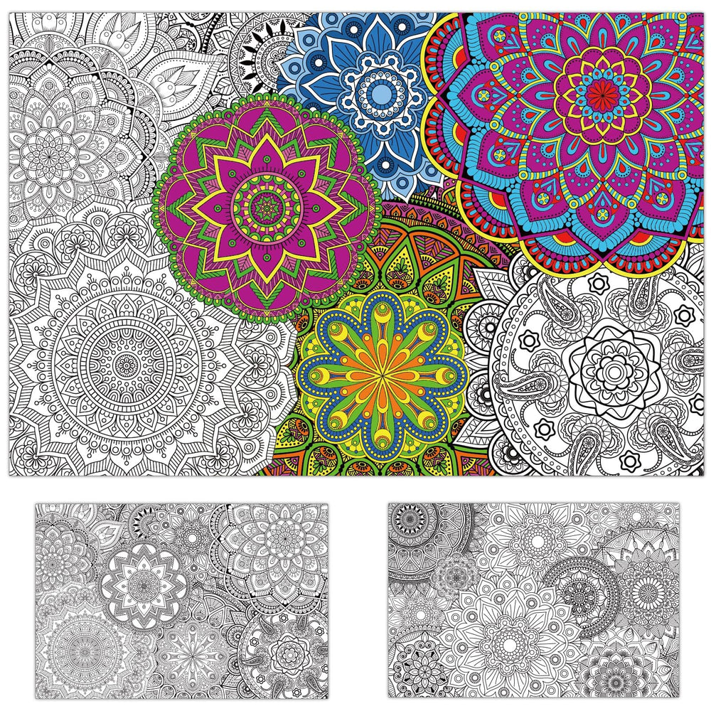 Tevxj giant mandala poster 39x26 front view for shared coloring