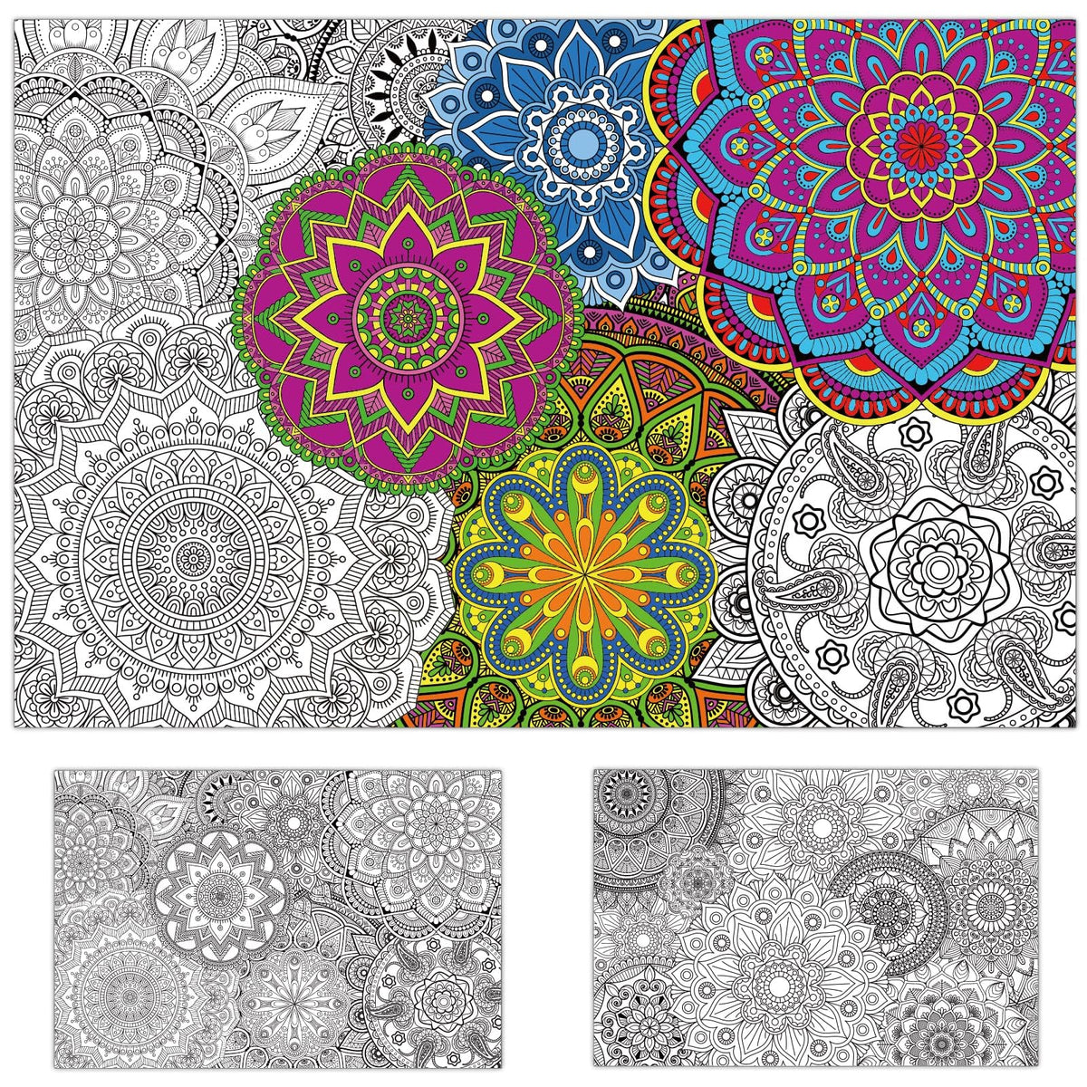 Tevxj giant mandala poster 39x26 front view for shared coloring