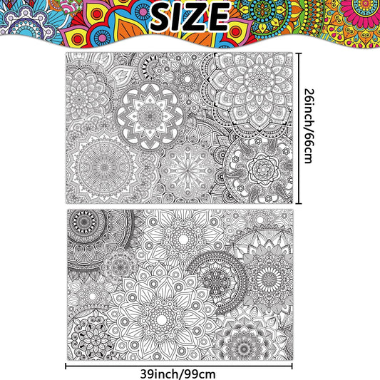 Tevxj mandala poster family coloring setup invites group creativity
