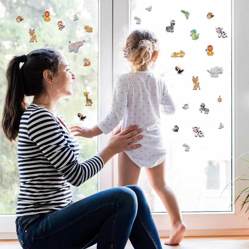Tevxj removable safari window decor suits classrooms and bedrooms.