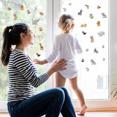Tevxj removable safari window decor suits classrooms and bedrooms.