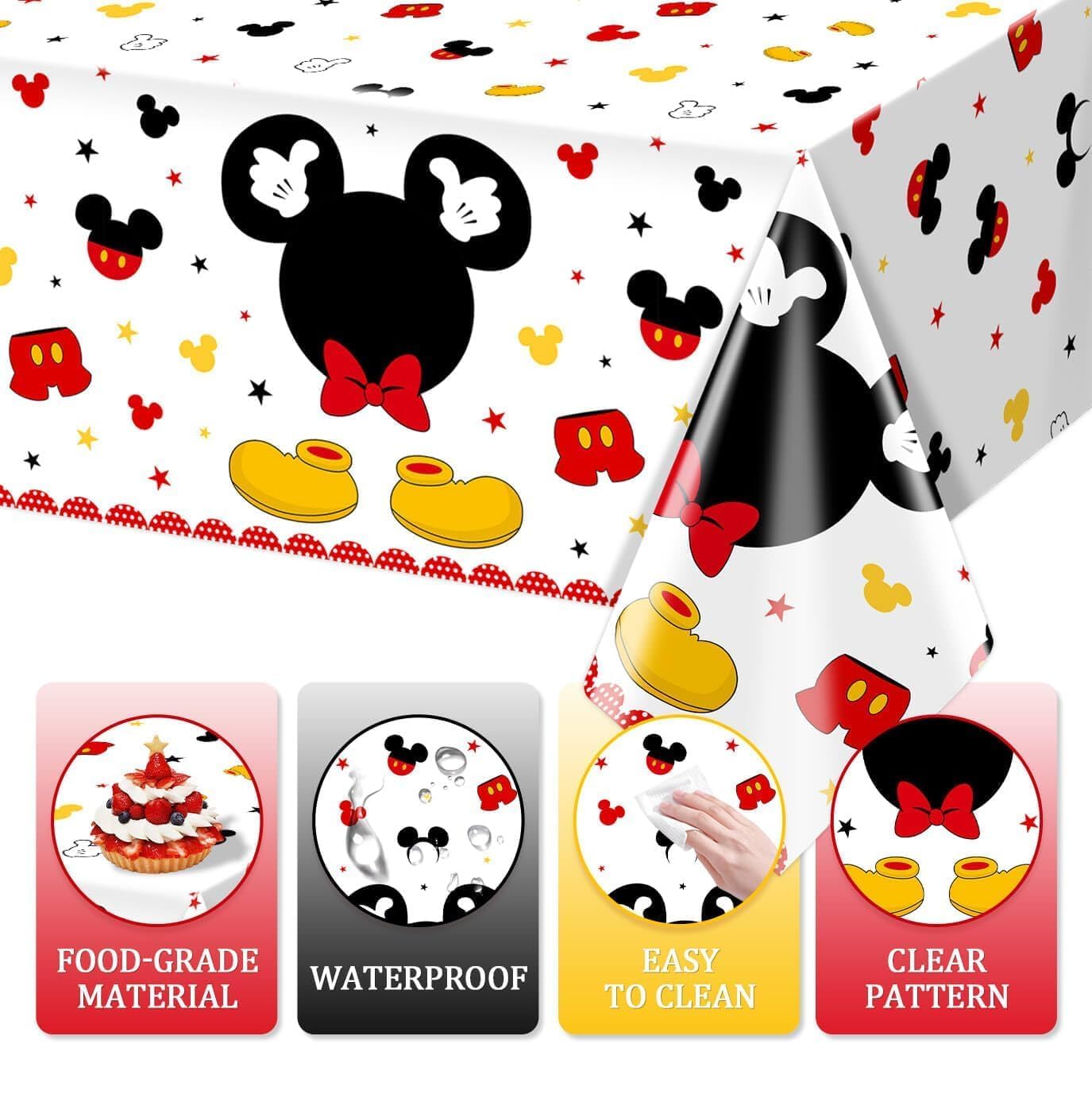 Tewess 108x51 tablecloth keeps party tables tidy and colorful.