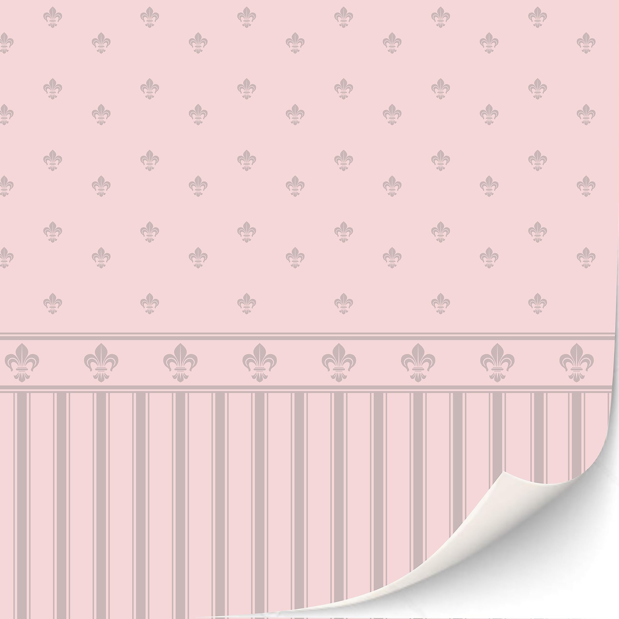 TexturKontor Lilibet classic damask wallpaper for dollhouses with easy self-adhesive backing.