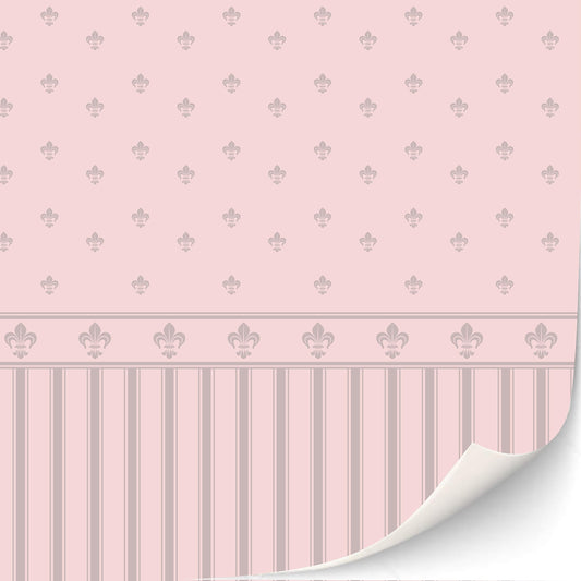 TexturKontor Lilibet classic damask wallpaper for dollhouses with easy self-adhesive backing.