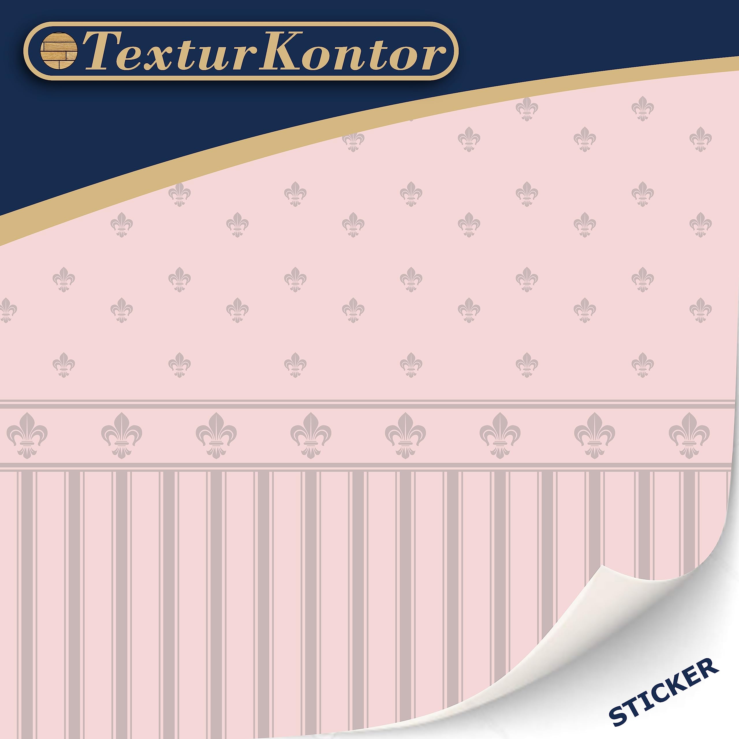 TexturKontor Lilibet Victorian brocade wallpaper for authentic miniature interiors.