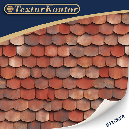 Close-up of TexturKontor clay roof texture with high-resolution print on a dollhouse