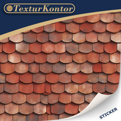 Close-up of TexturKontor clay roof texture with high-resolution print on a dollhouse