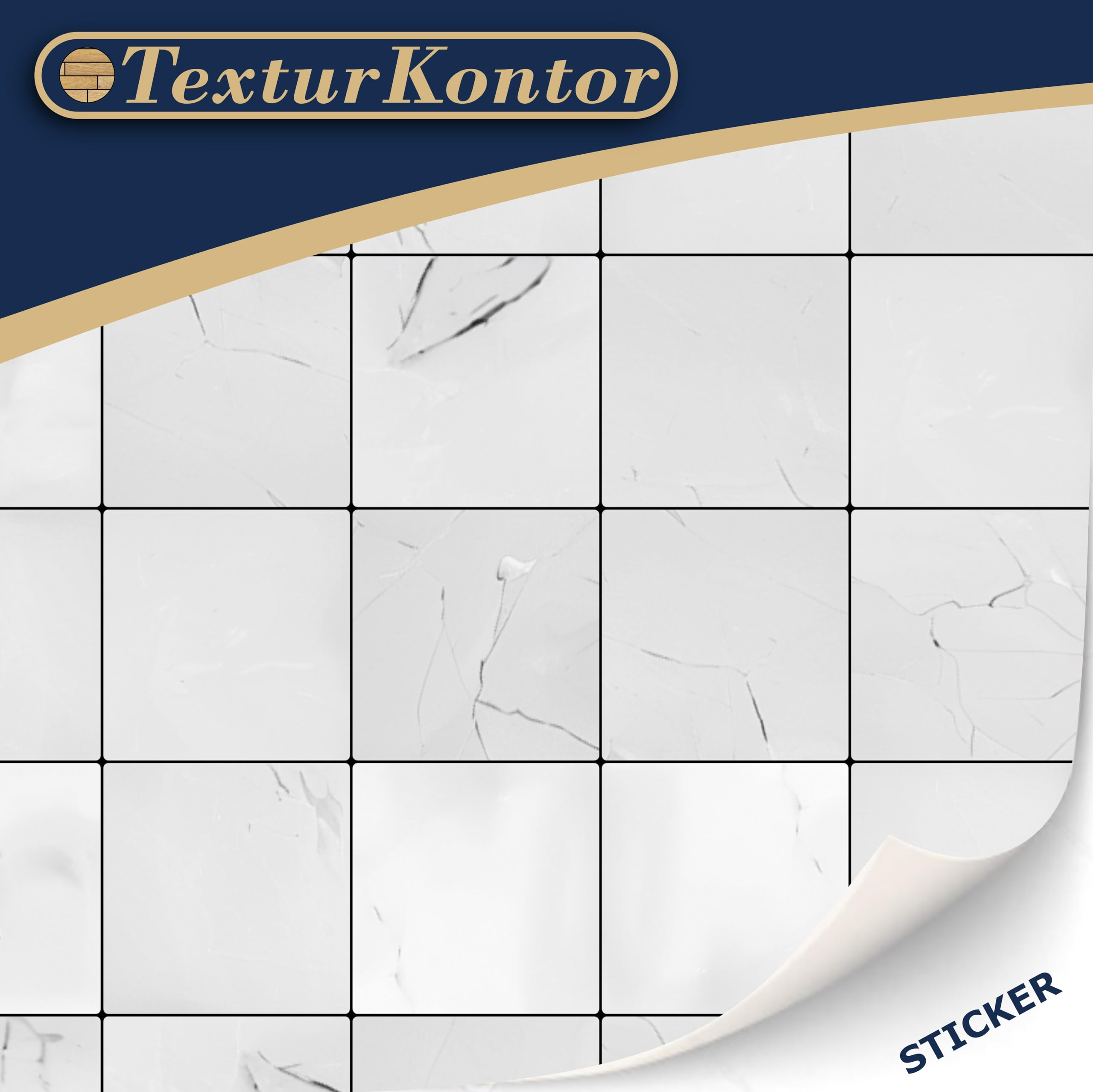TexturKontor 1:12 scale tiles in white squares for crisp textures.