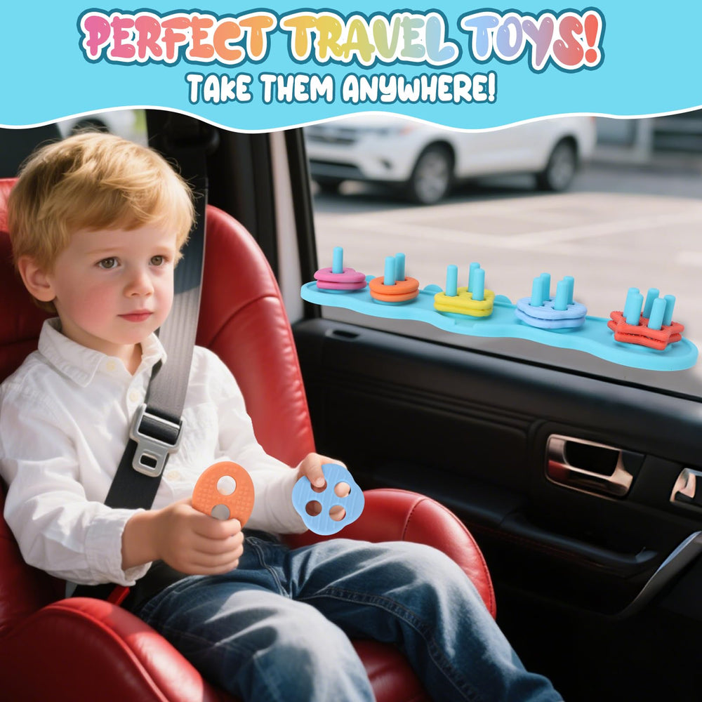 One-piece pegs and rounded edges protect tiny fingers
