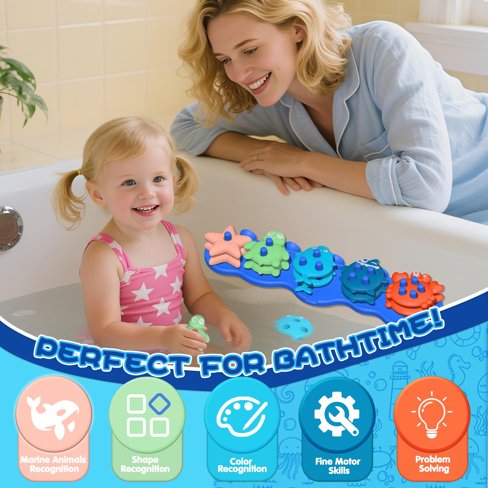 Texviko starfish figure brightens bath time and aids color recognition