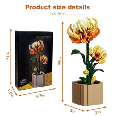 Texxxian Botanicals yellow chrysanthemum lifelike flower in a modern vase.