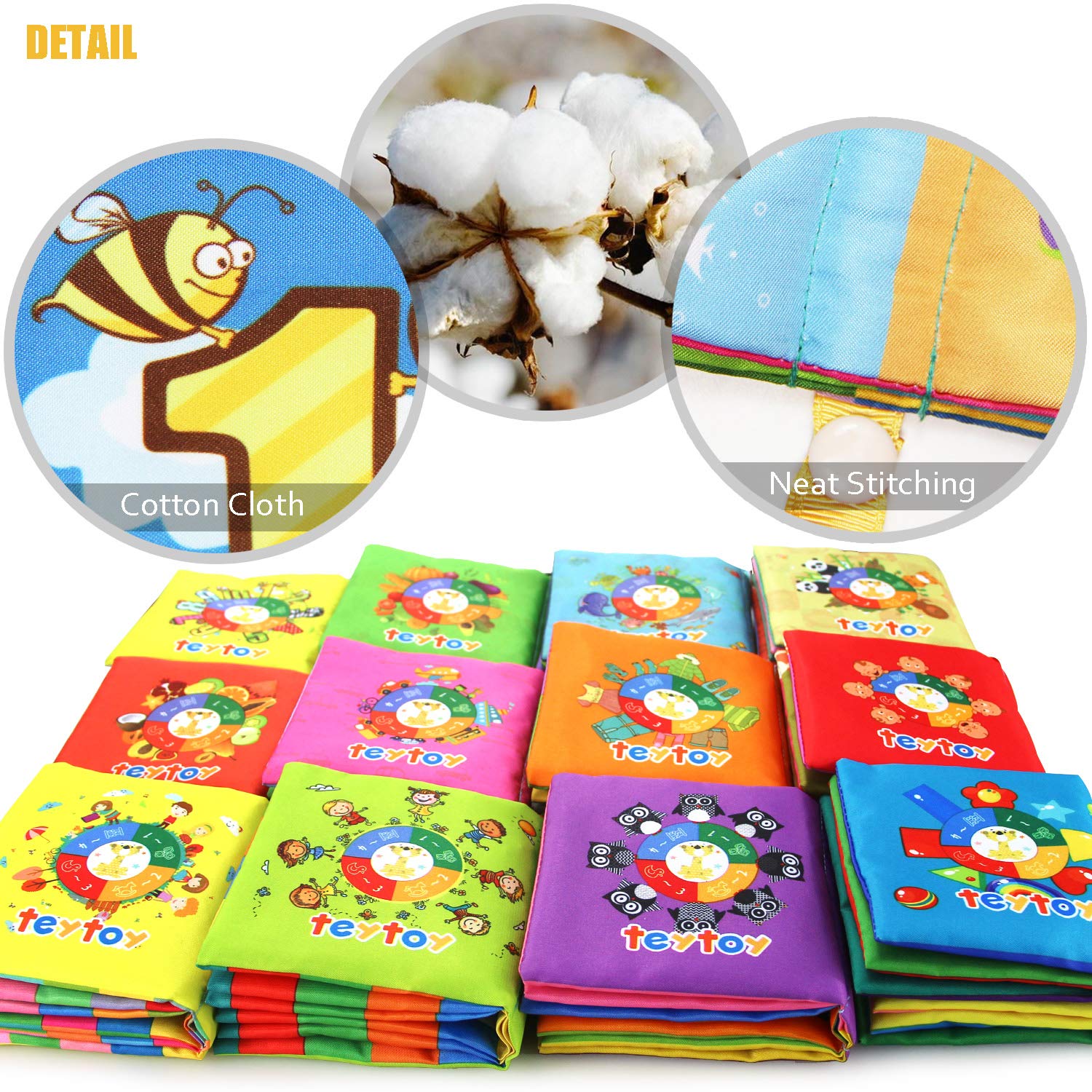teytoy My First Soft Book colorful prints boost visual interest and memory through play.