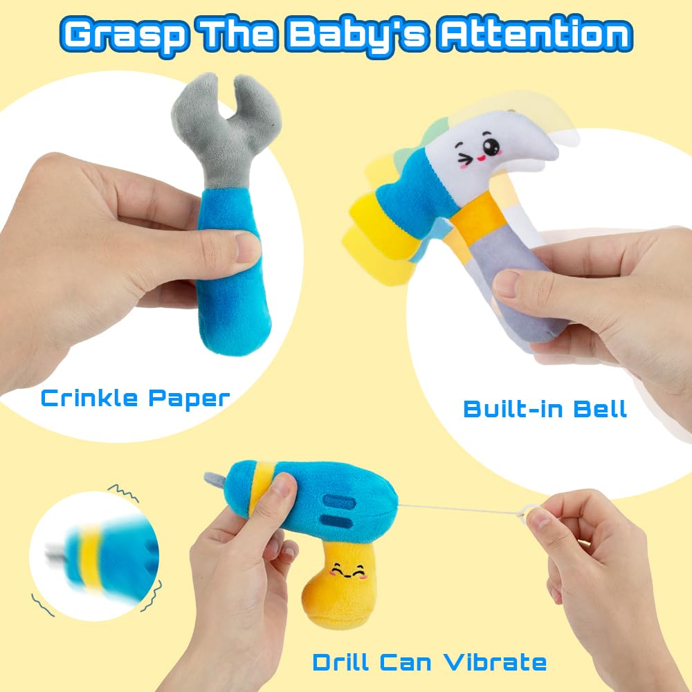 Teytoy soft-hammer with bell designed for sensory pretend play.