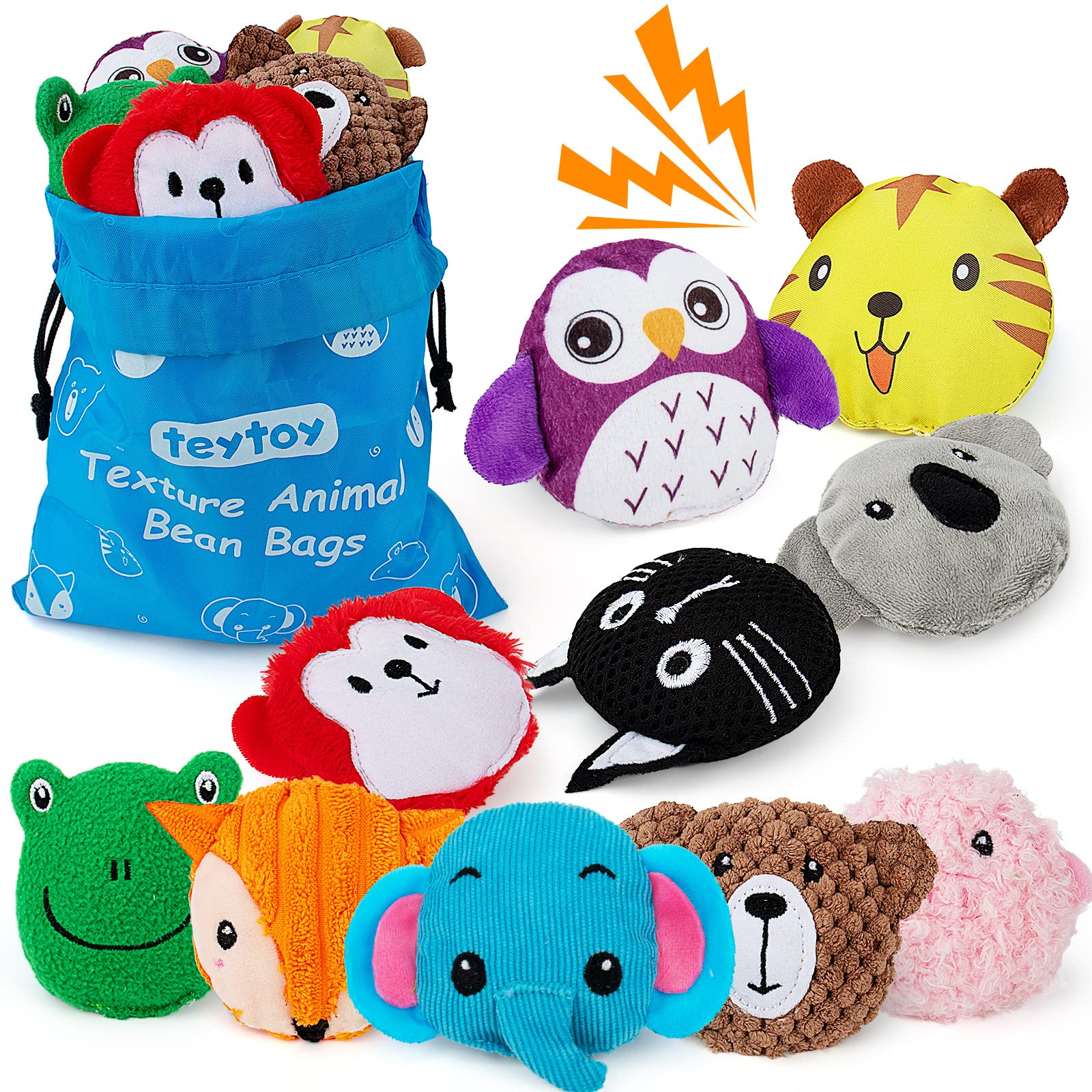 Teytoy elephant texture sensory bean bag offers tactile exploration for curious hands.