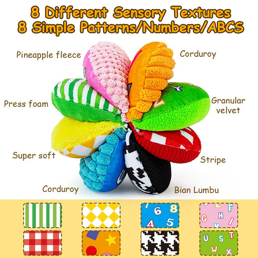 Teytoy sensory ball features squeaker and crinkle sounds to engage senses