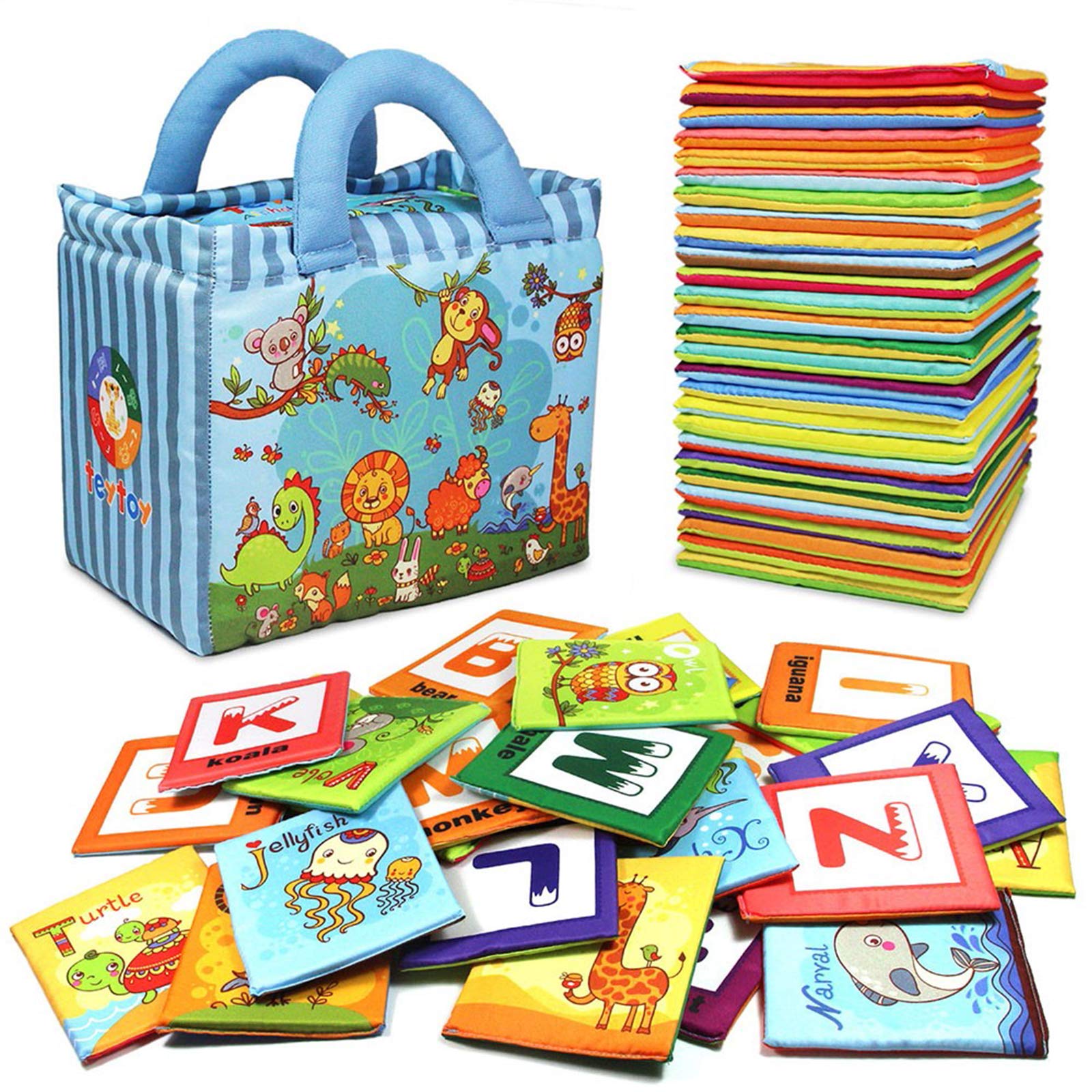 TEYTOY Zoo Series cards front view with letters and animals for early language play