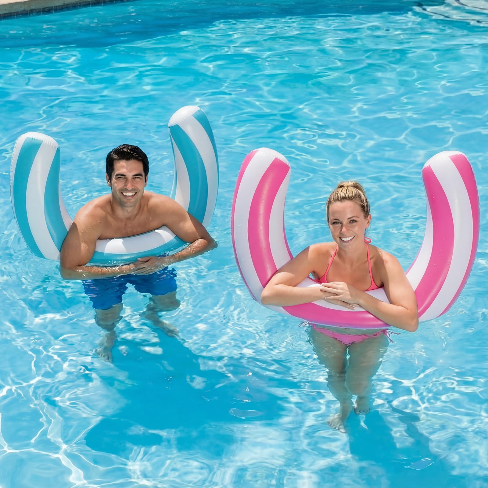 Teyva Daily curved pool noodle pink for comfortable pool lounging.
