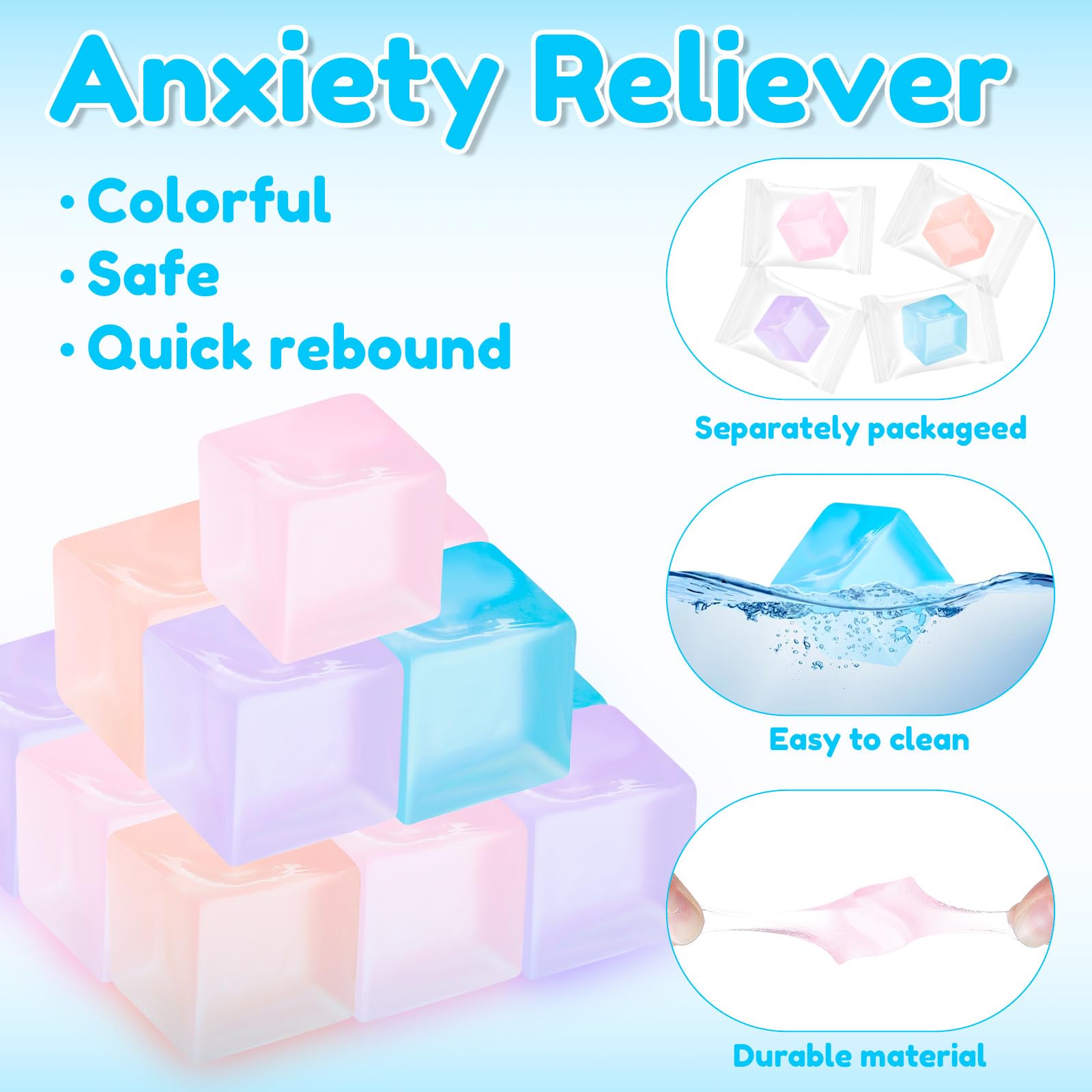 Teyva Daily purple mini ice cube stress ball provides satisfying resistance