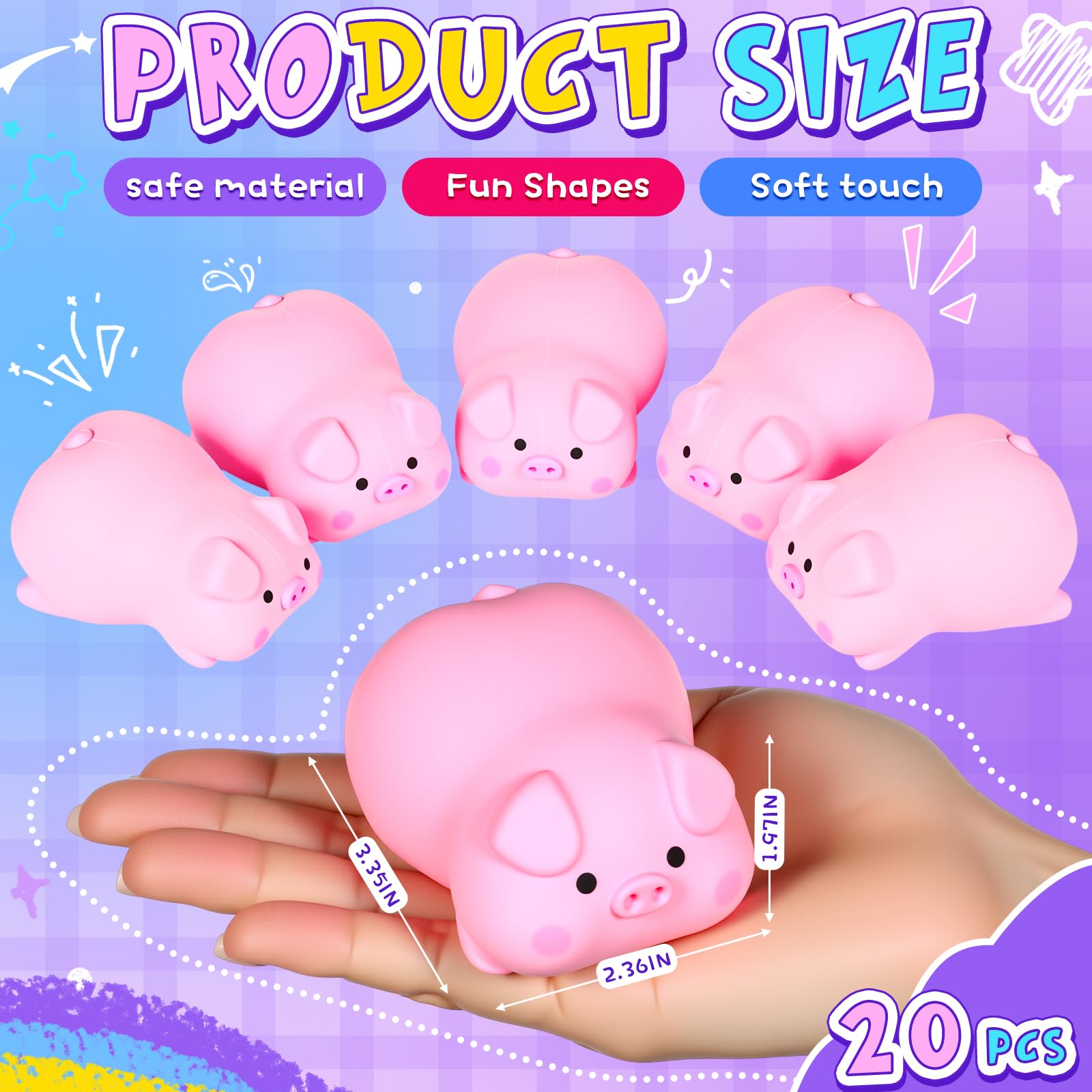 Teyva Daily pig squeeze bulk pack for party favors and gifts.