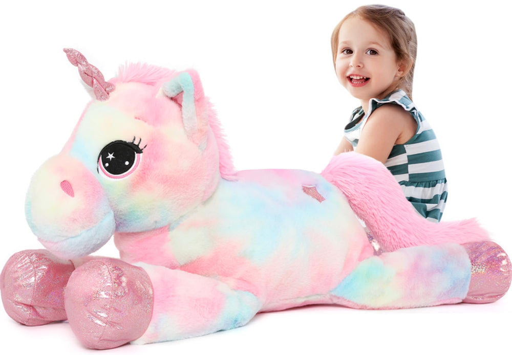 Tezituor 43in giant unicorn plush ready for cozy hugs and room decor